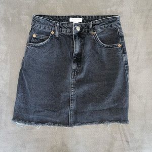 Top shop back moto denim jean skirt